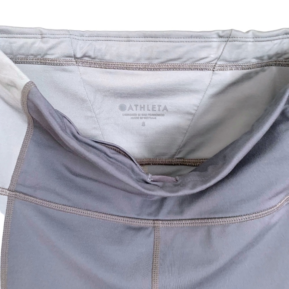 Athleta Spar Tight Running Color Block Gray Black… - image 8